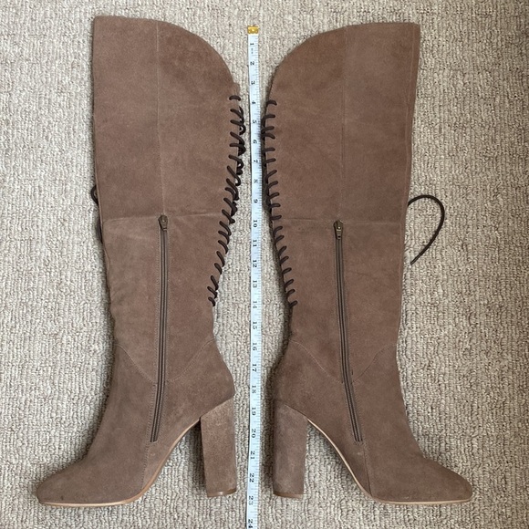 Steve Madden Revolvee Over the Knee Suede Leather Lace Up Block Heel Boho Boots - Picture 4 of 9